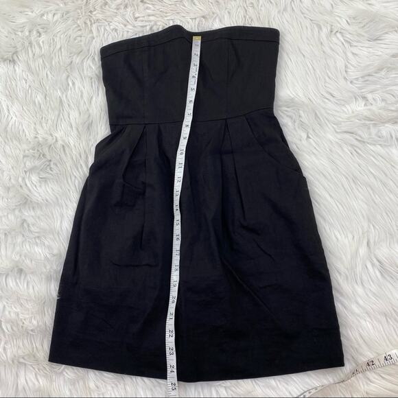 Theory Strapless Linen Sheath Dress Black Size 2 - Picture 4 of 6